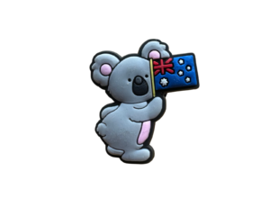 Australian Koala Holding Flag