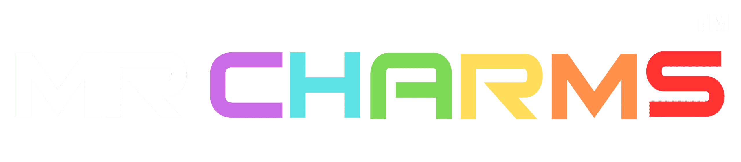 Mrcharms.com.au colorful logo with vibrant rainbow colors and modern design.