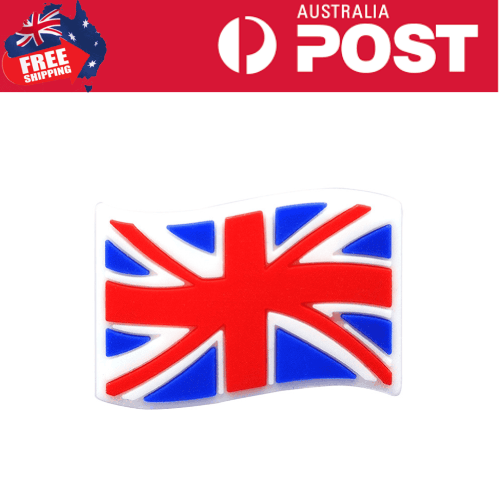 Red, white, and blue Union Jack flag enamel pin, British pride accessory, perfect for UK-themed fashion.