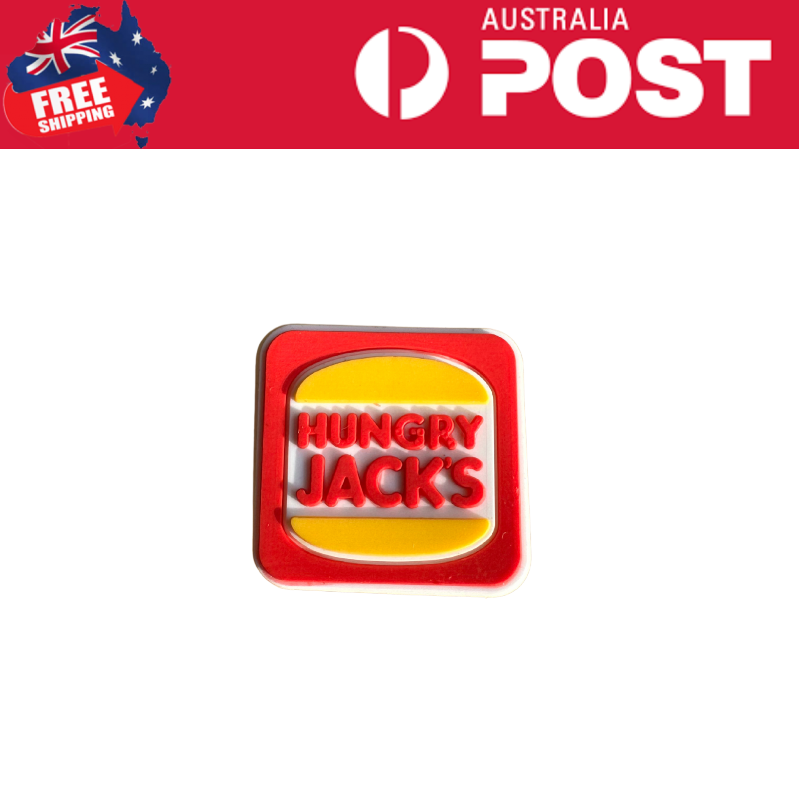 Retro Hungry Jack's mini icon badge for fast food lovers.