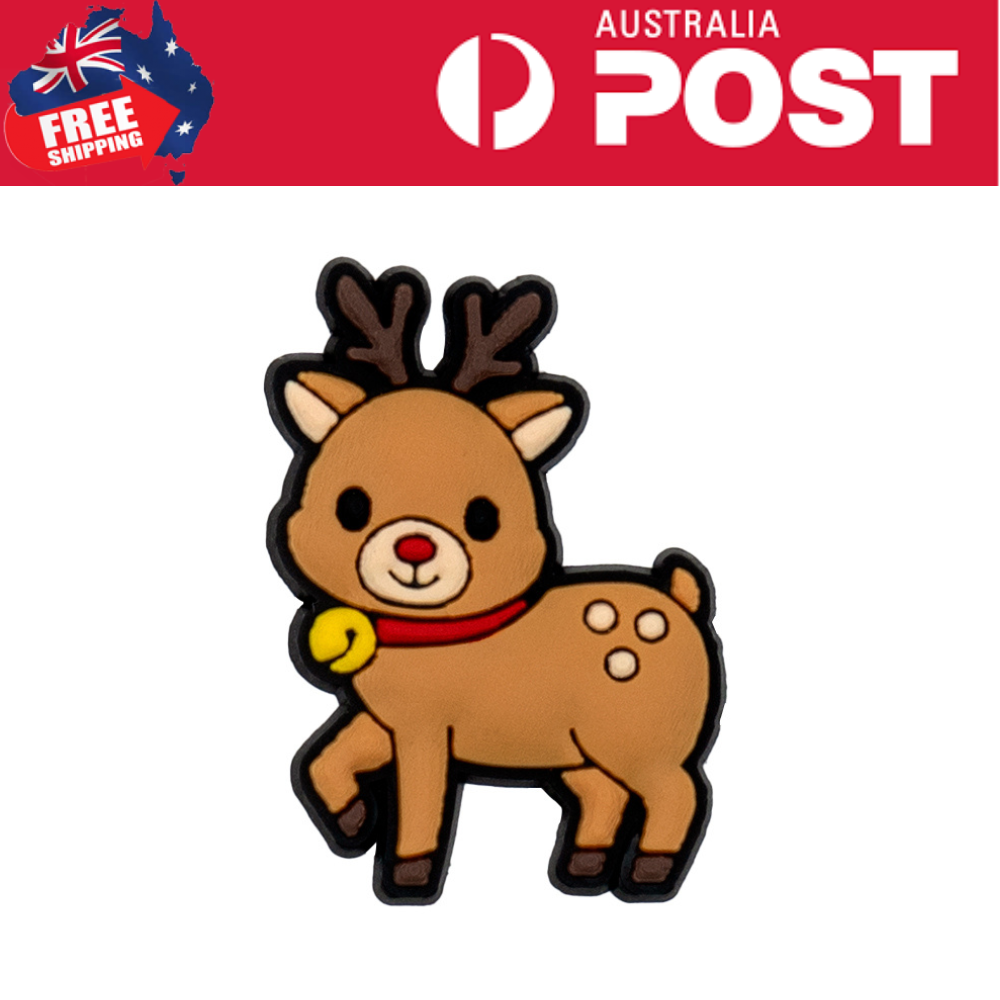 Adorable reindeer enamel pin with festive holiday design, perfect for Christmas accessories.