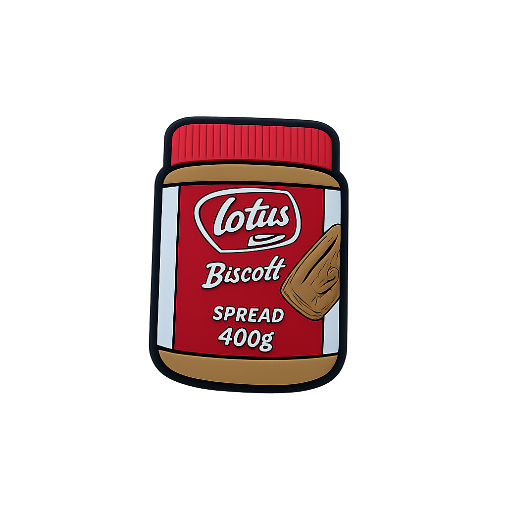 Jar of Lotus Biscoff spread, 400g, with iconic label design and biscuit illustration.