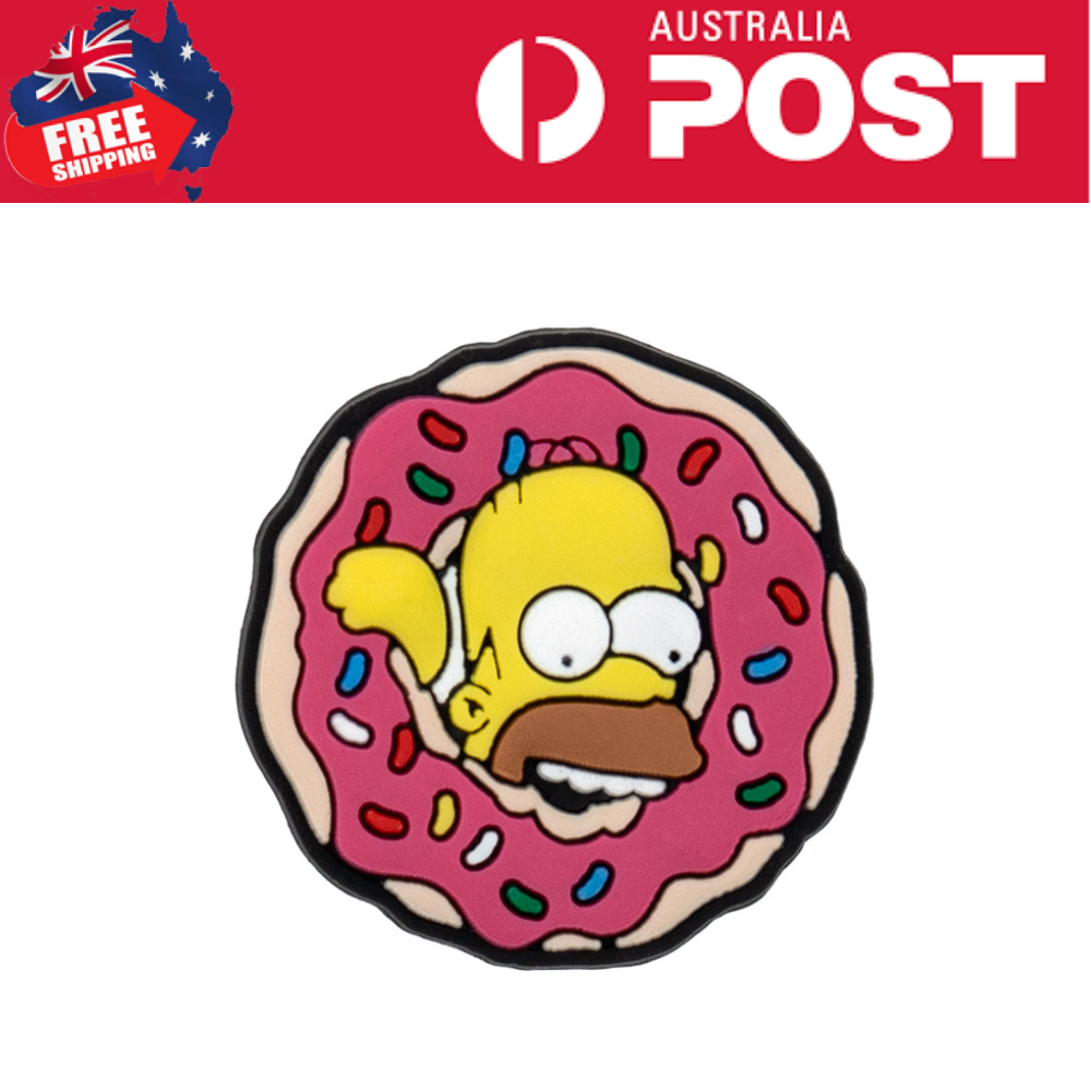 Fun Homer Simpson donut enamel pin with sprinkles, perfect for fans of the Simpsons.