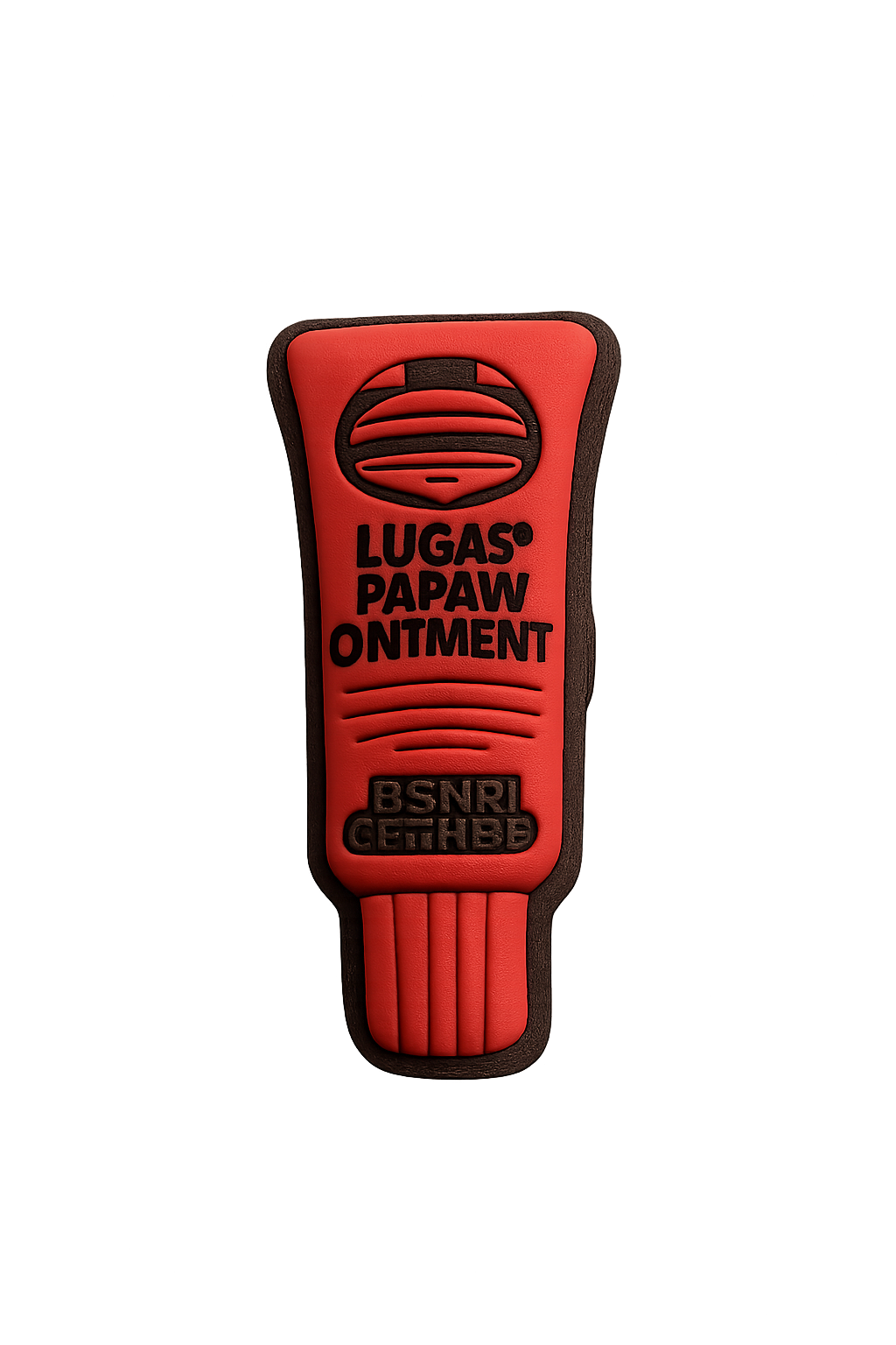 Red Lucas Papaw Ointment keychain accessory, novelty item for fans of the famous medicinal balm.