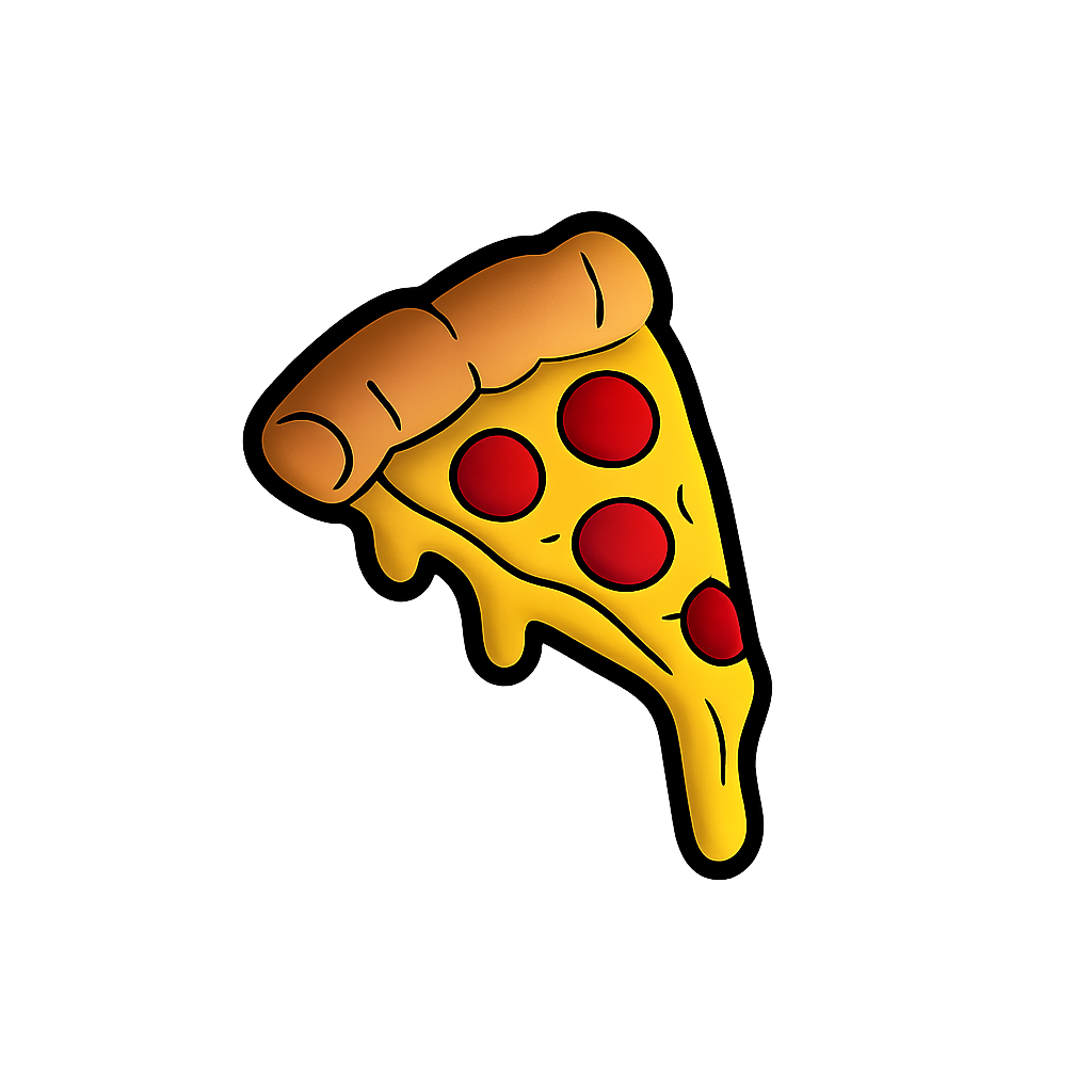 Colorful pizza slice enamel pin with pepperoni, fun jewelry accessory, perfect for pizza lovers.