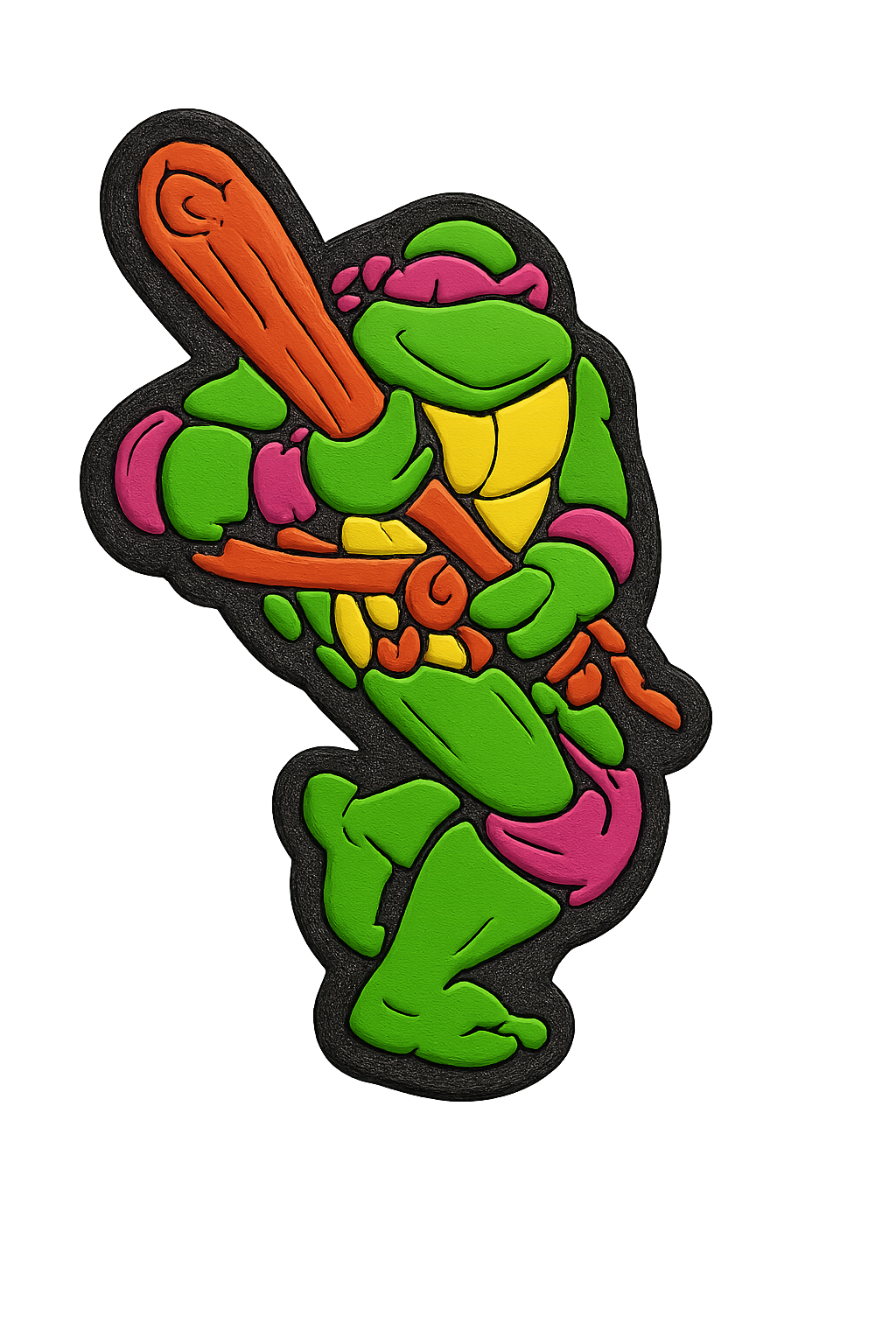 Colorful Teenage Mutant Ninja Turtles-inspired keychain, vibrant and fun accessory for fans.