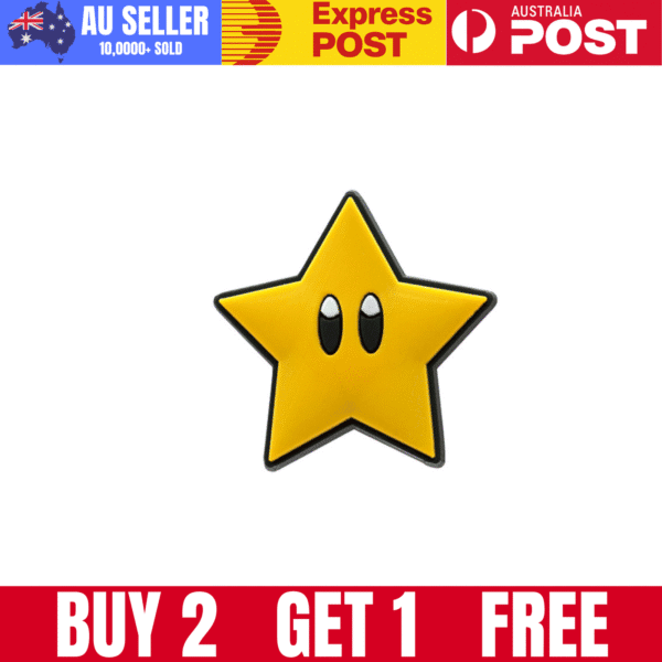 Invincibility Star Mario Video Game Shoe For Jibbitz-Crocs Charms