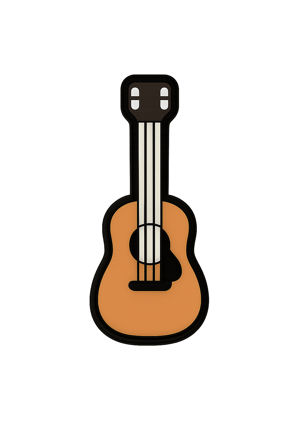 Cute guitar enamel pin accessory for music lovers and musicians. Perfect for backpacks, jackets, or hats. High-quality, fun music-themed design.