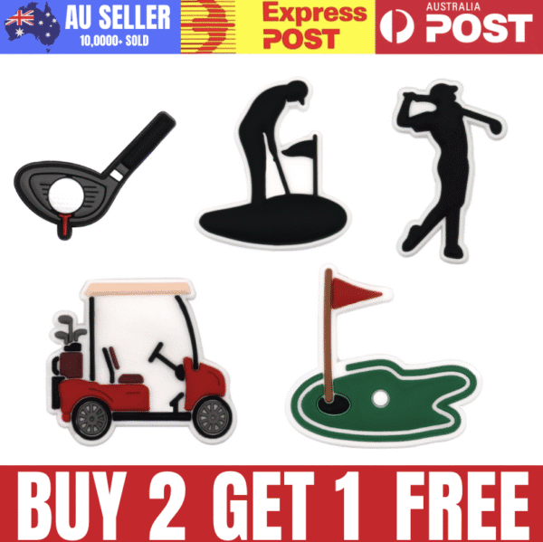Golf Swing Green Ball Putt Sport Shoe For Jibbitz-Crocs Charms
