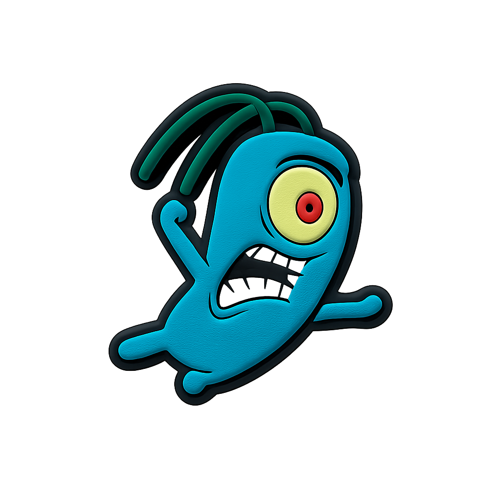 Colorful alien plush keychain with one large eye and cute, quirky design. Perfect for backpacks and accessories.