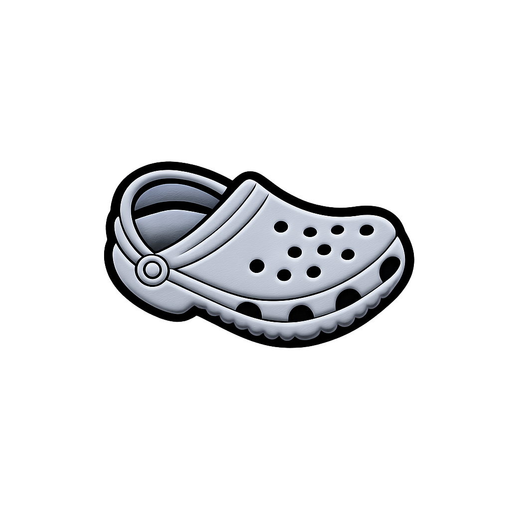 Cute Croc shoe enamel pin, perfect for sneaker and sneakerhead accessories.