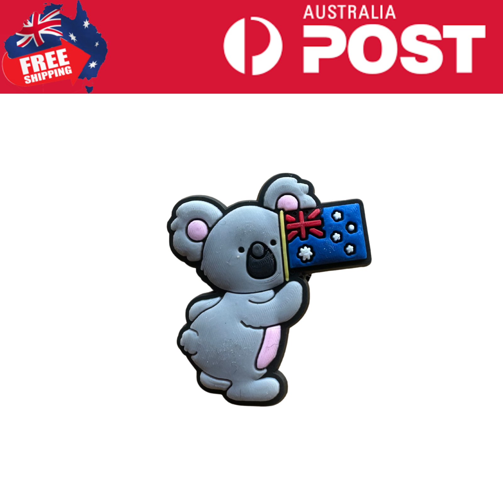 Cute koala lapel pin with Australian flag and kangaroo design for Australia souvenirs and accessories.
