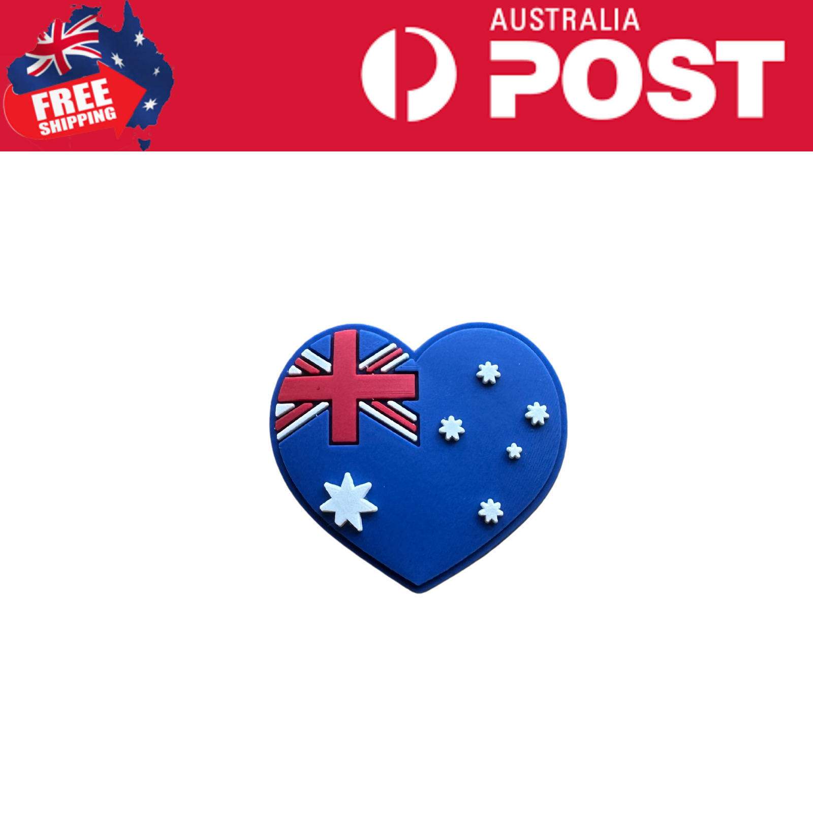 Australian flag heart-shaped mold with Australia Post logo for personalized gifts and crafts.