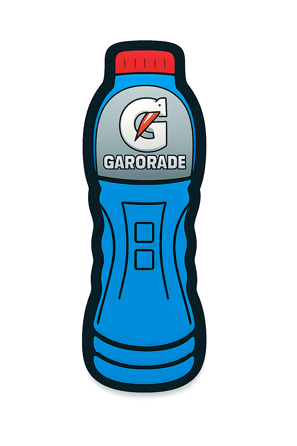 Gatorade sports water bottle silicone keychain, blue and gray design, ideal for sports enthusiasts and hydration on the go.