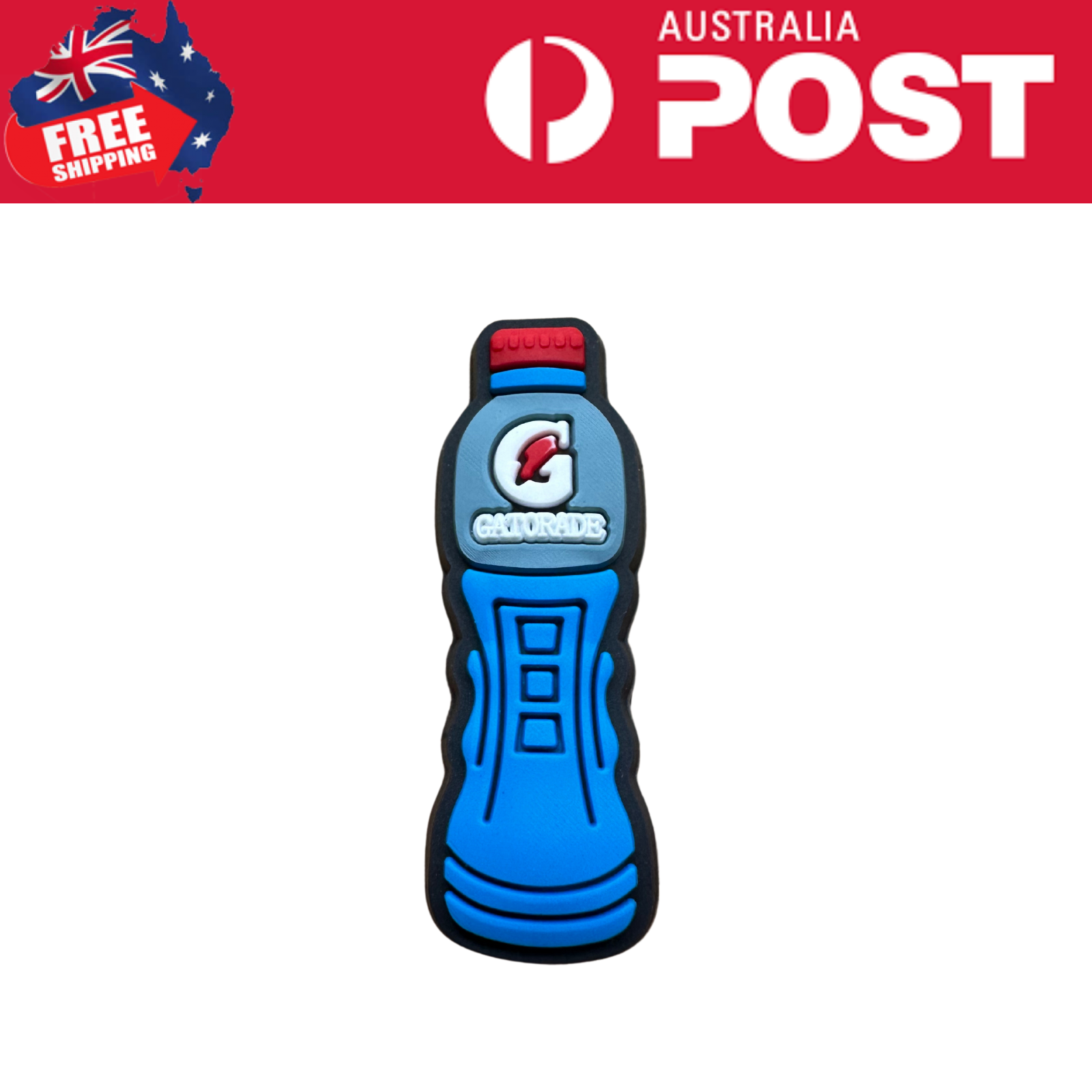 Gatorade sports water bottle silicone keychain, blue and gray design, ideal for sports enthusiasts and hydration on the go.