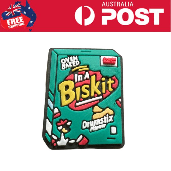 Oven baked biscuit silicone mold with colorful design and ingredient labels.