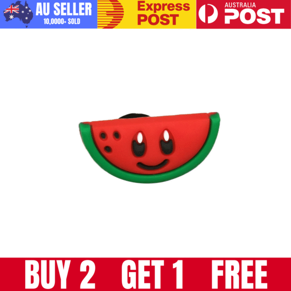 Colorful watermelon-shaped toy with a smiling face, perfect for kids and educational play.