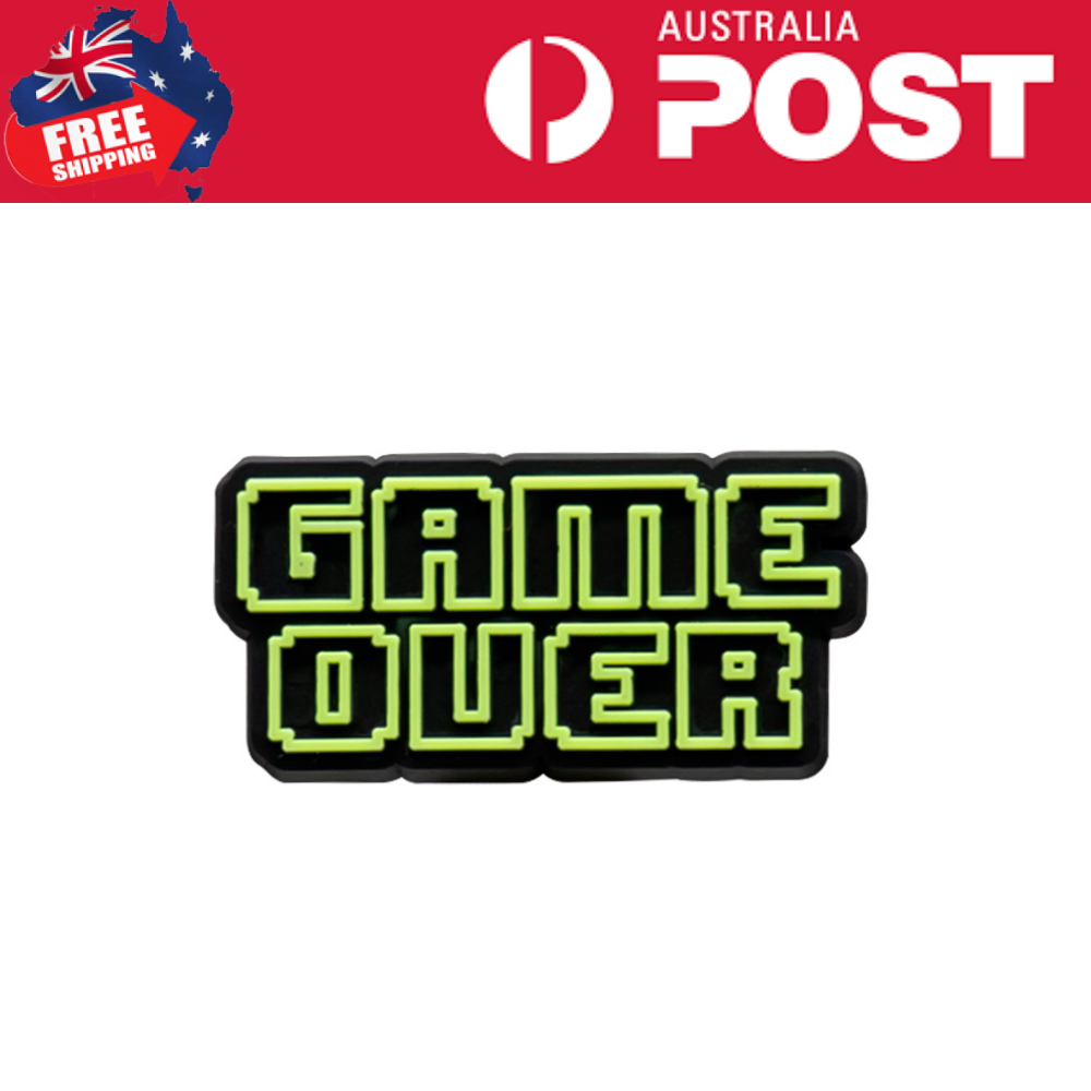 Glow in the dark patches with "Game Over" text, perfect for customizing backpacks and clothing.