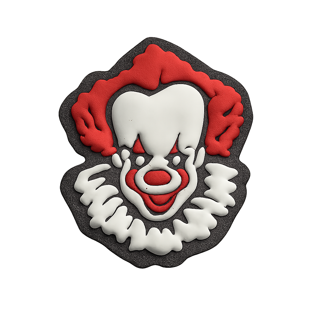 Evil clown face silicone mold for spooky Halloween decorations and crafts.