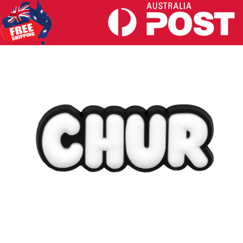 Colorful rubber "CHUR" stamp, suitable for crafts and stamping projects.