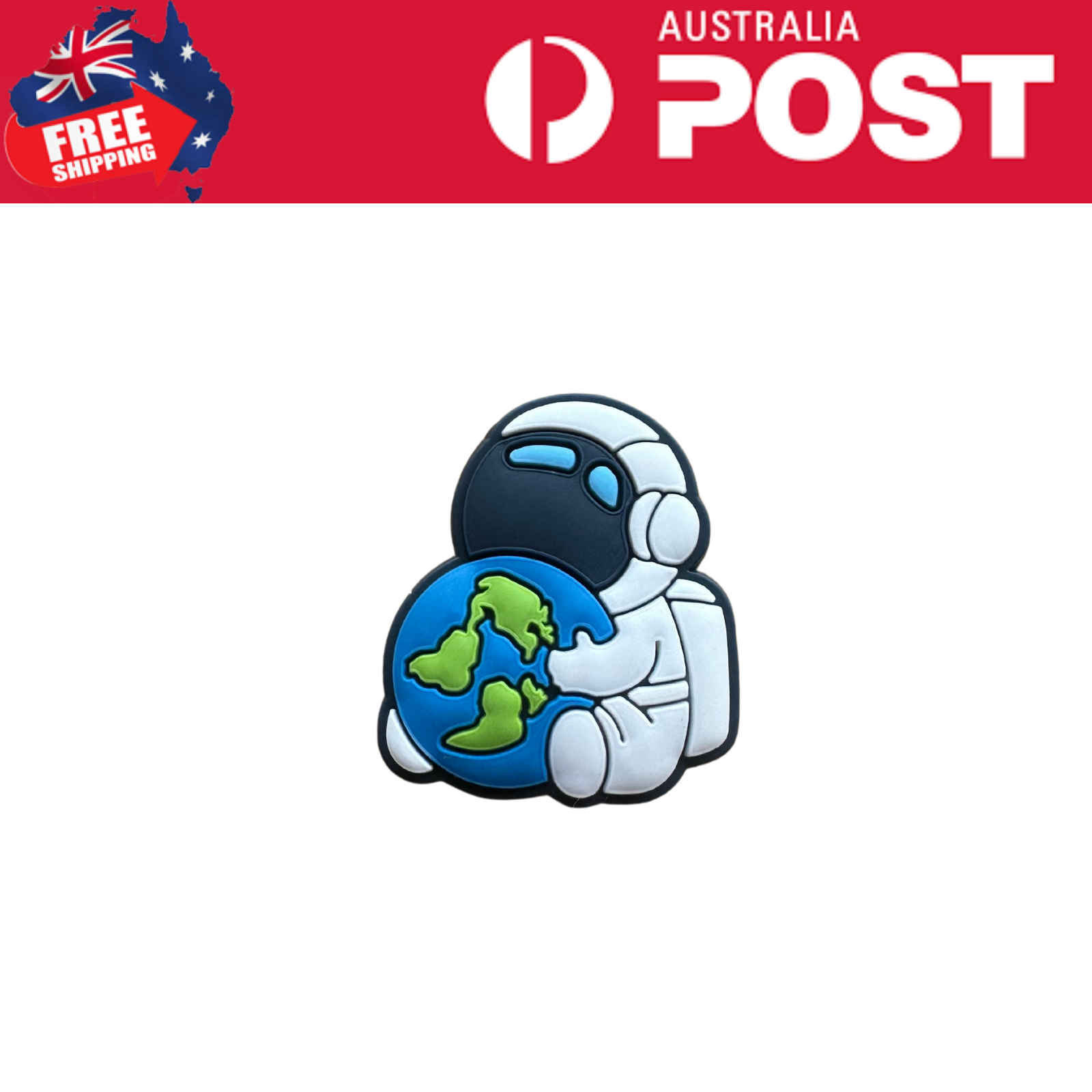Eco friendly astronaut hugging globe enamel pin, environmental awareness pin, sustainable gift for earth lovers.