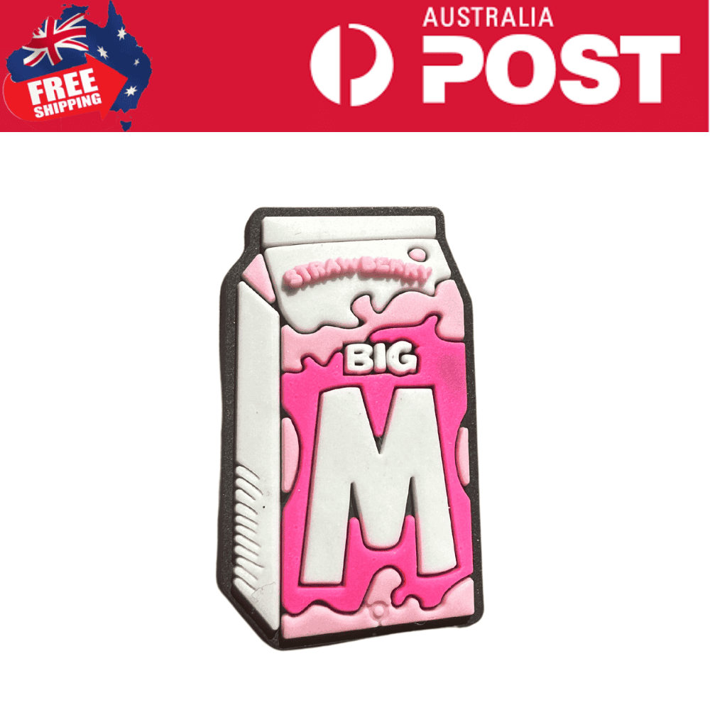 Colorful silicone enamel pin featuring a milk carton with "Big M" text, perfect for retro candy lovers and fashion accessories.