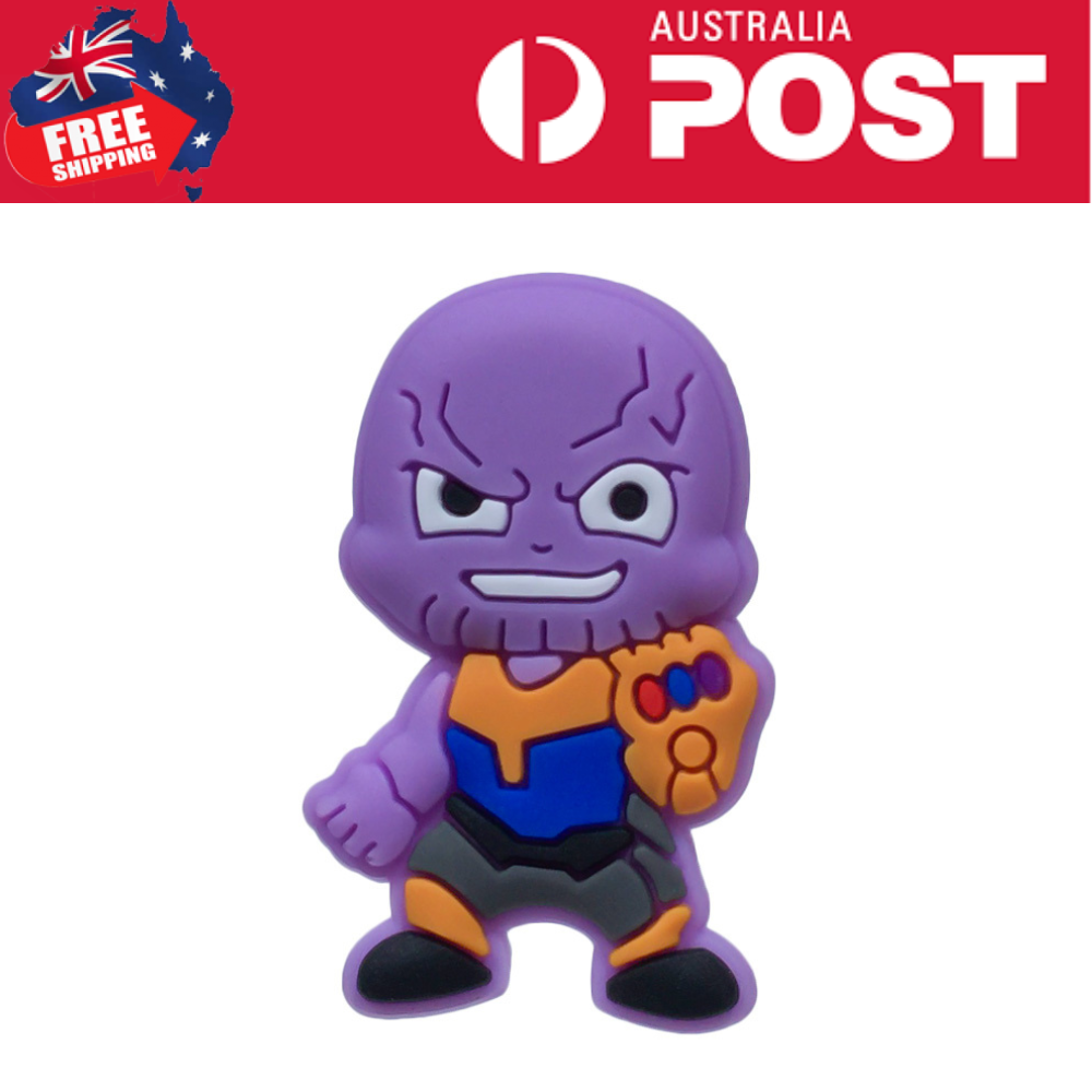 Vibrant Thanos silicone keychain with Marvel superhero design, perfect for collectibles and accessories.