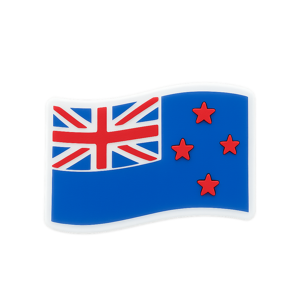 Union Jack and New Zealand flag badge, British and Kiwi flag jewelry, patriotic accessory for Australia and UK.