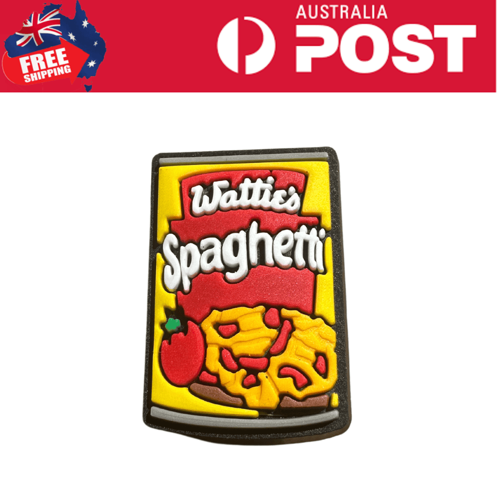 Wattie's Spaghetti patch, colorful food-themed accessory or patch for clothing or bags.