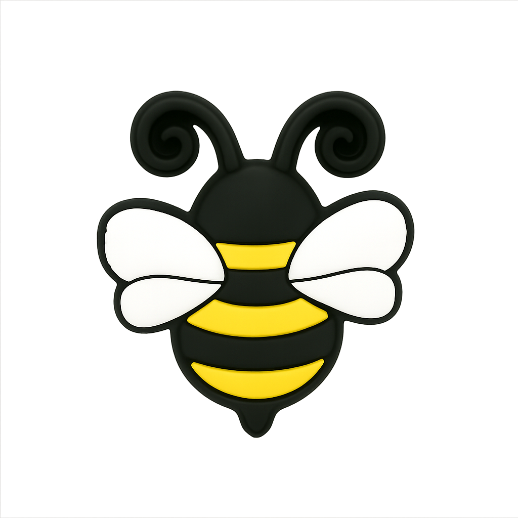 Bee-shaped magnetic phone holder, yellow and black design with white wings, durable car mount accessory for smartphones.