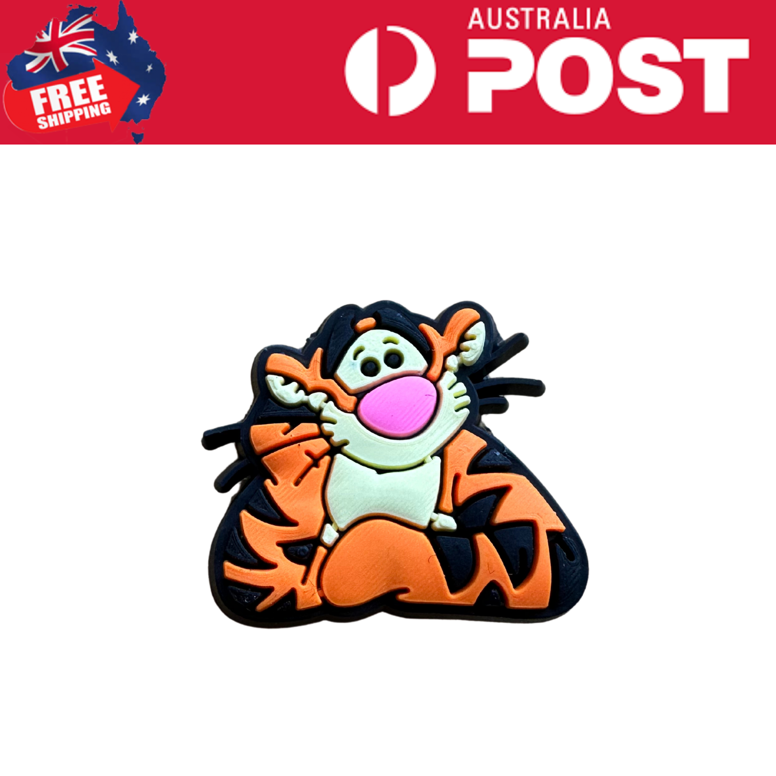 Colorful Tigger Winnie the Pooh silicone keychain, cute Disney character accessory.