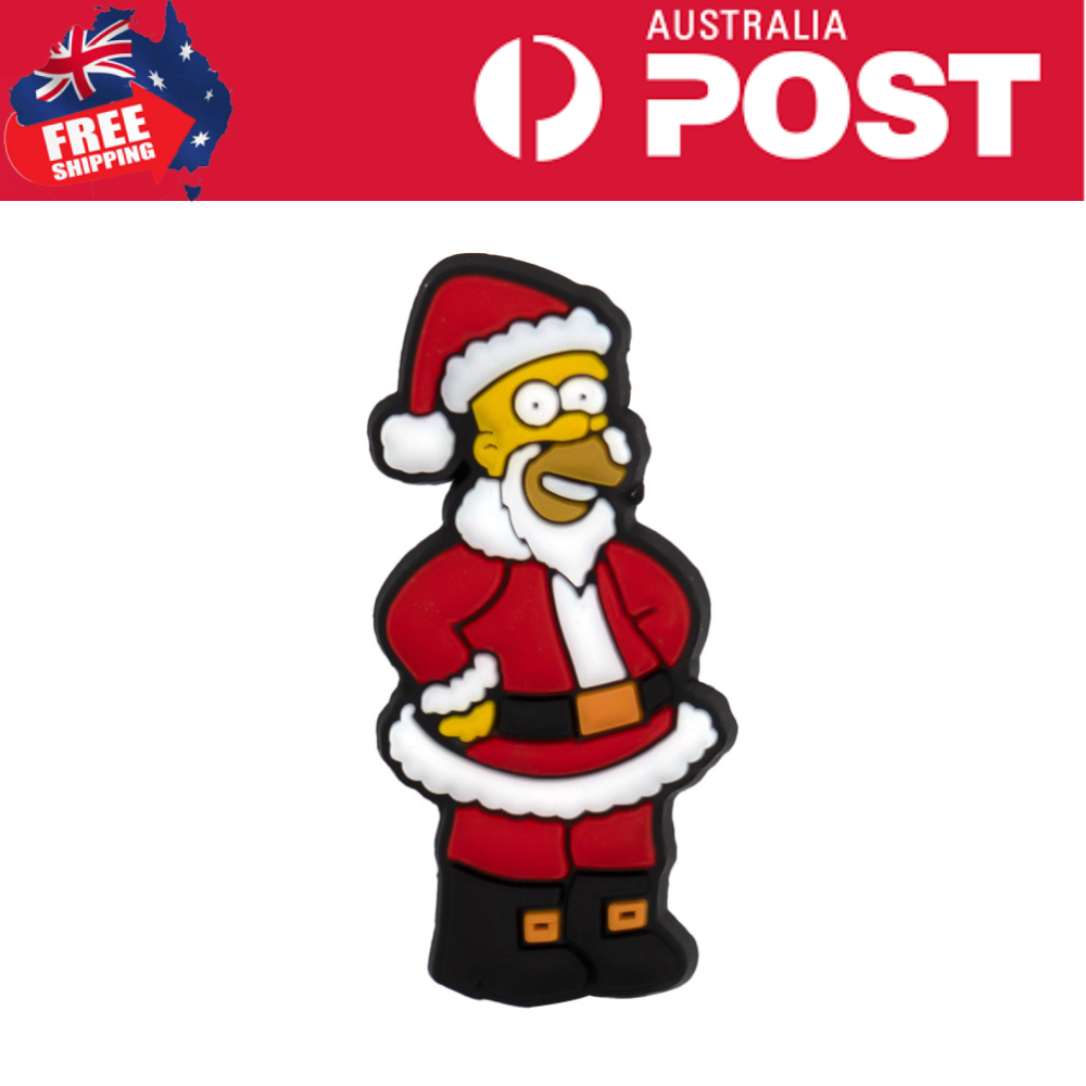 Holiday-themed Homer Simpson cookie cutter, wearing Santa suit for Christmas baking.