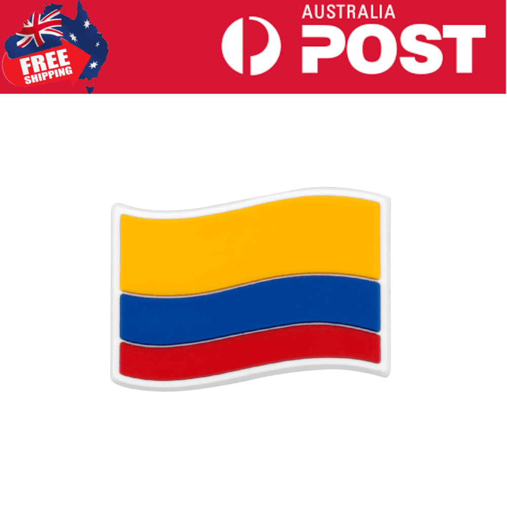 Colombia flag enamel pin, yellow blue red stripes, patriotic lapel accessory for Colombia supporters.