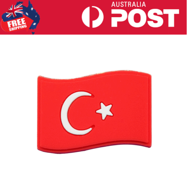 Türkiye Turkey National Country Flag For Crocs Shoe Charms Jibbitz