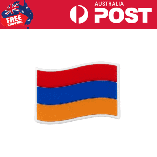 Red, blue, orange wave flag enamel pin, Australia flag enamel badge, patriotic Australian jewelry accessory.