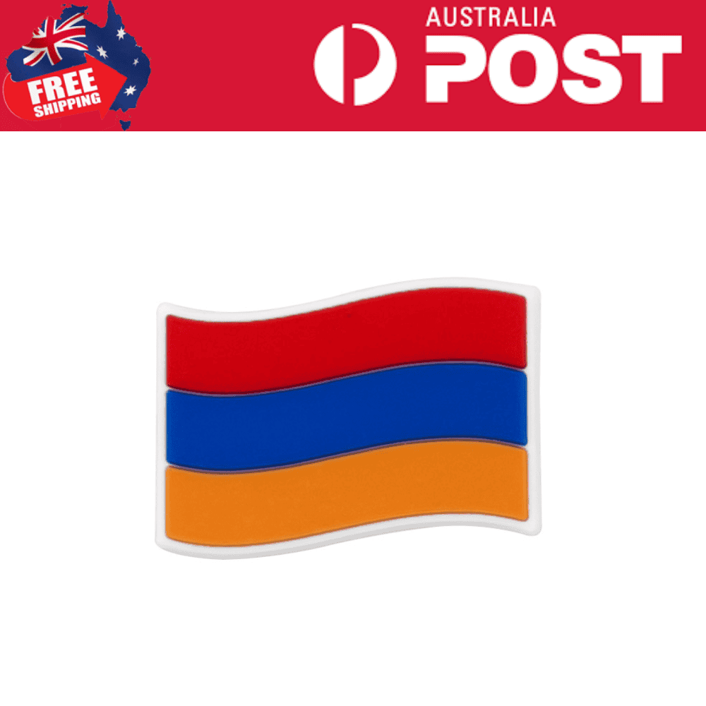 Red, blue, orange wave flag enamel pin, Australia flag enamel badge, patriotic Australian jewelry accessory.