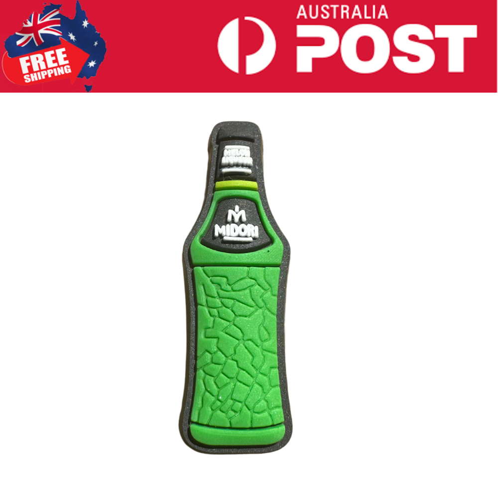 Miniature golf club keychain with green textured grip and Midori logo.