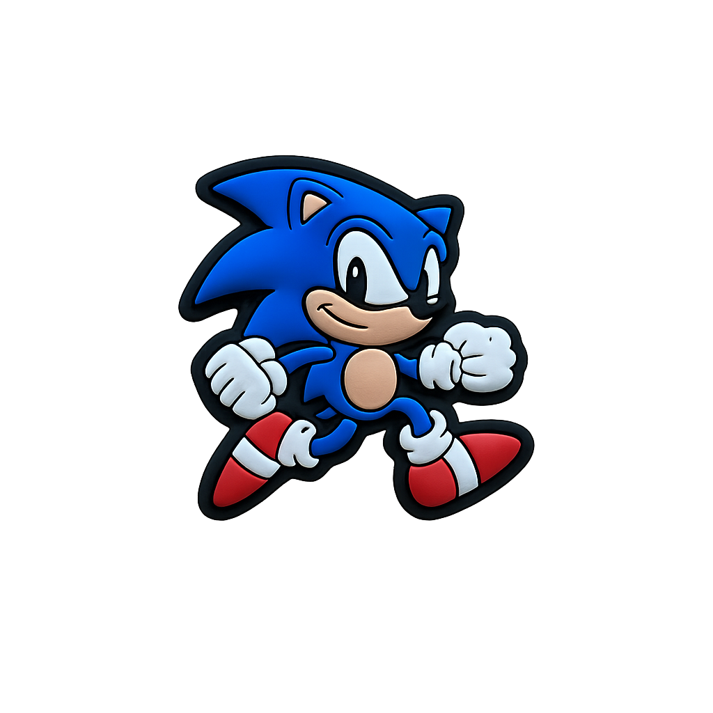 Colorful Sonic the Hedgehog rubber keychain, perfect for fans of the popular gaming character.
