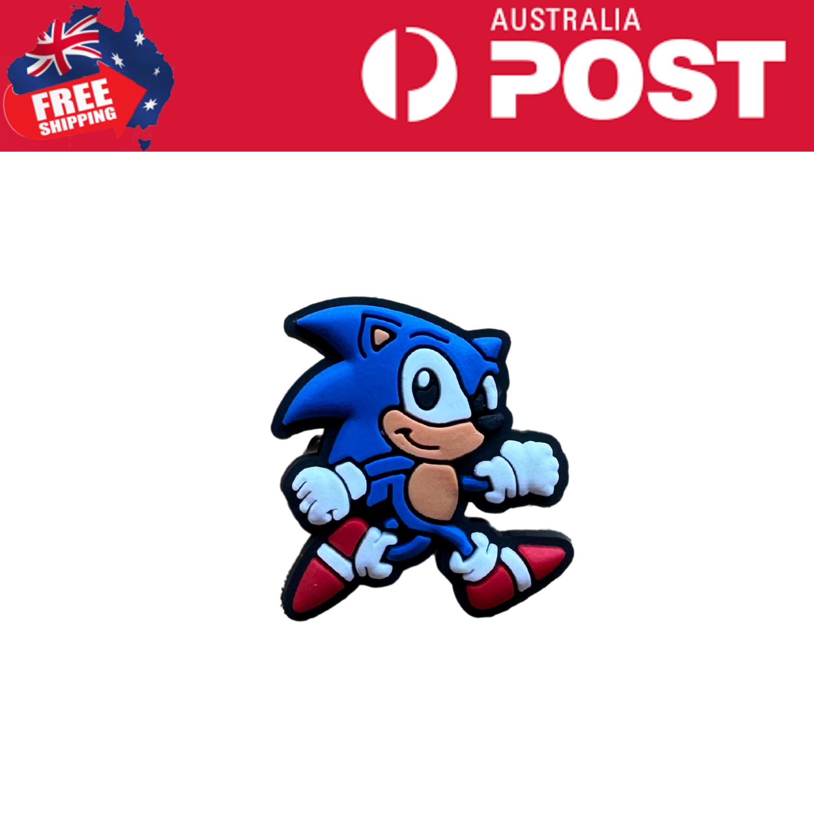 Colorful Sonic the Hedgehog rubber keychain, perfect for fans of the popular gaming character.