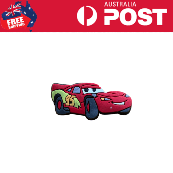 Car plush toy inspired by Lightning McQueen from Cars, perfect for kids, with vibrant red color and character design.