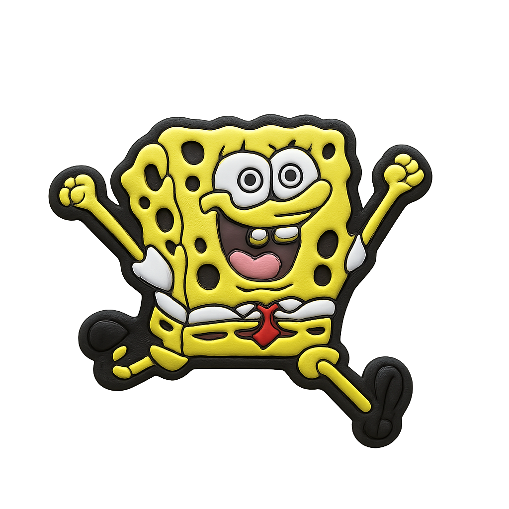 Colorful Spongebob Squarepants silicone keychain for fun novelty accessories.