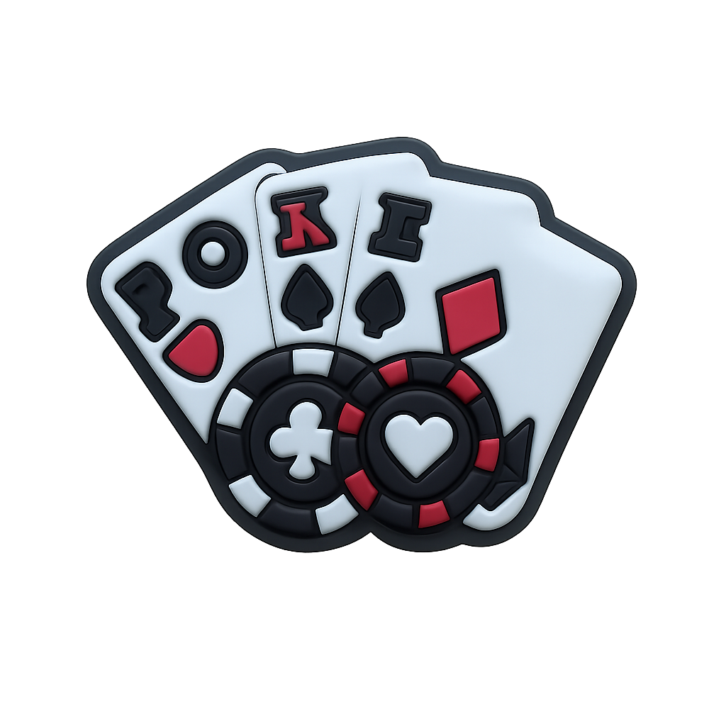 Poker chip bearing playing cards design showcasing poker game accessories for casino or home entertainment.