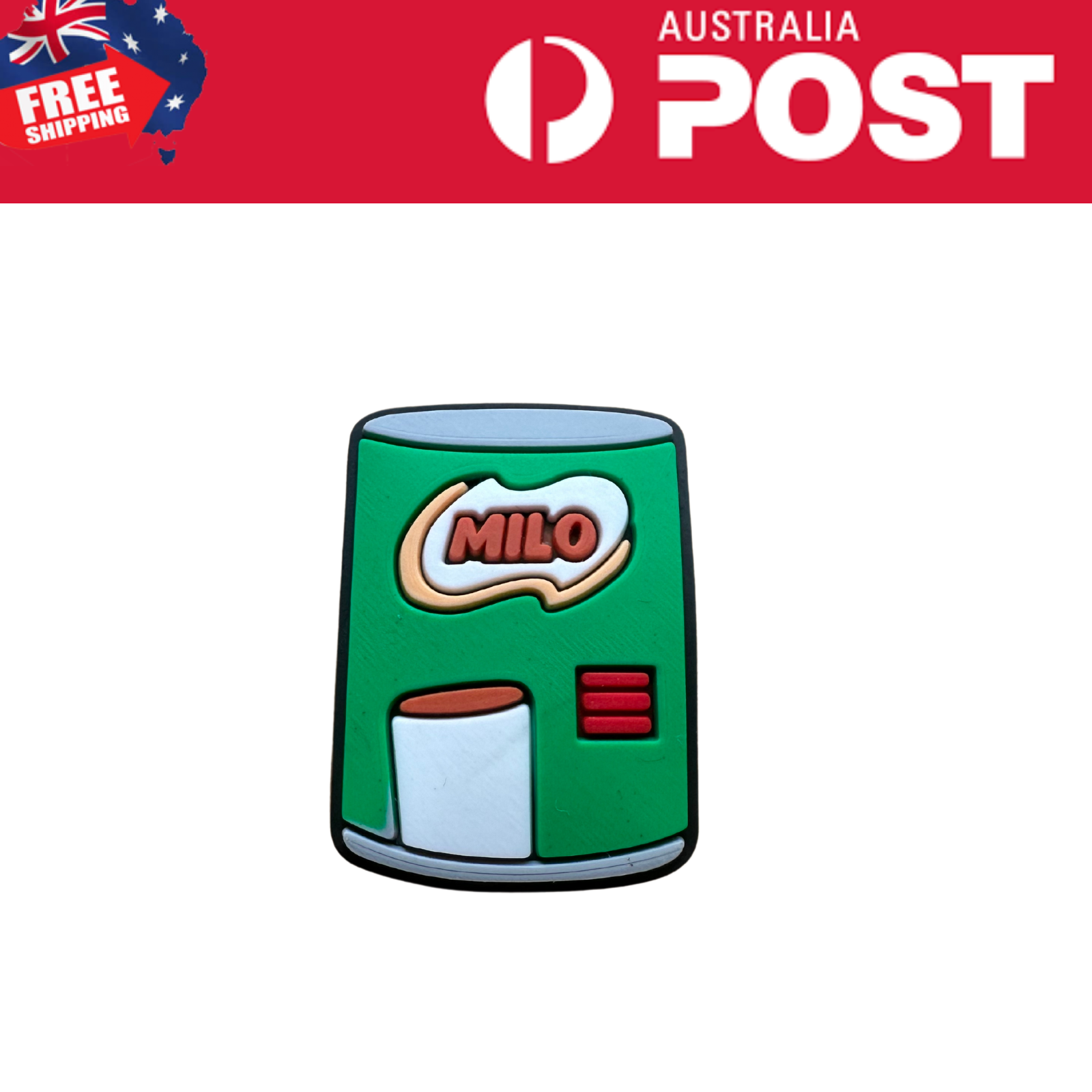 Ceramic Milo can badge, toy mascot, collectible alcohol beverage container, Australian snack souvenir, Milo themed decorative item.
