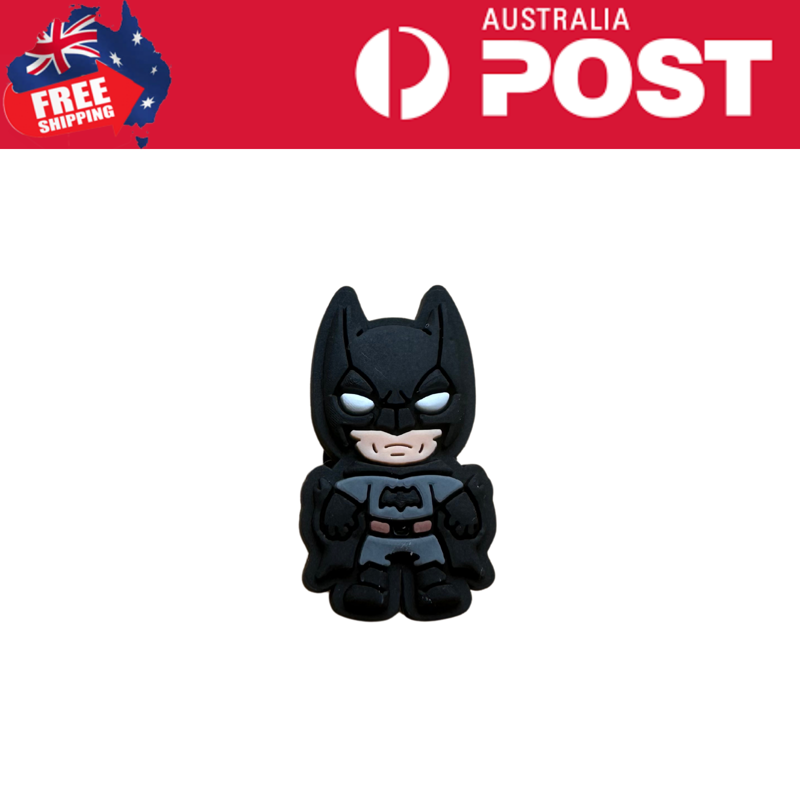 Blue batman figurine, collectible black superhero toy, cartoon style, gift for Batman fans.