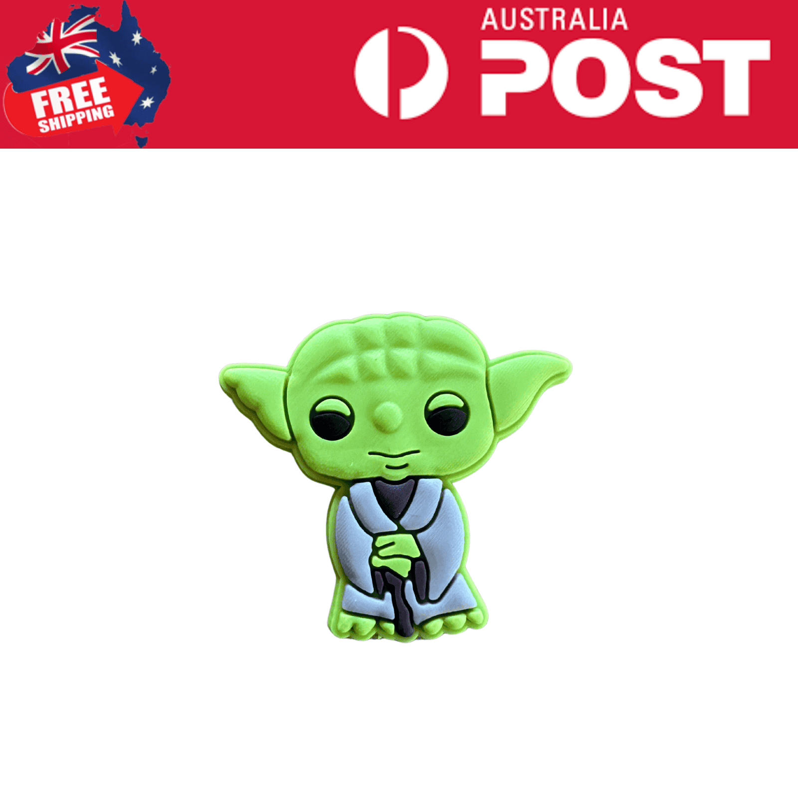 Yoda-shaped cookie cutter in green color with detailed design for baking and cake decorating.