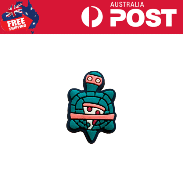 Colorful ninja turtle brooch made of resin, perfect for accessories and collectibles.