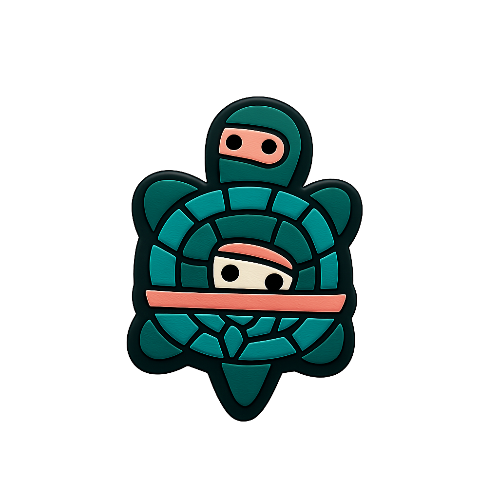 Colorful ninja turtle brooch made of resin, perfect for accessories and collectibles.