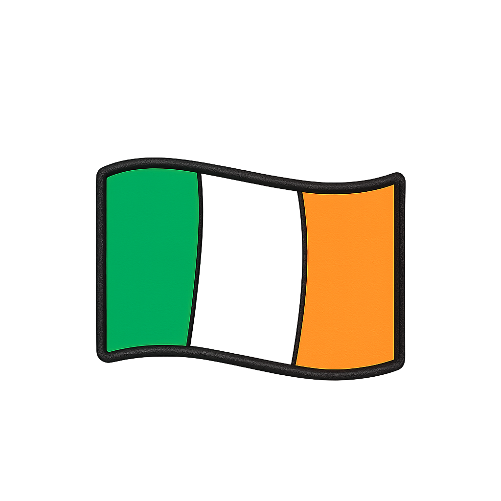 Ireland flag enamel pin, Irish tricolor flag lapel pin, St. Patrick's Day Irish pride accessory.