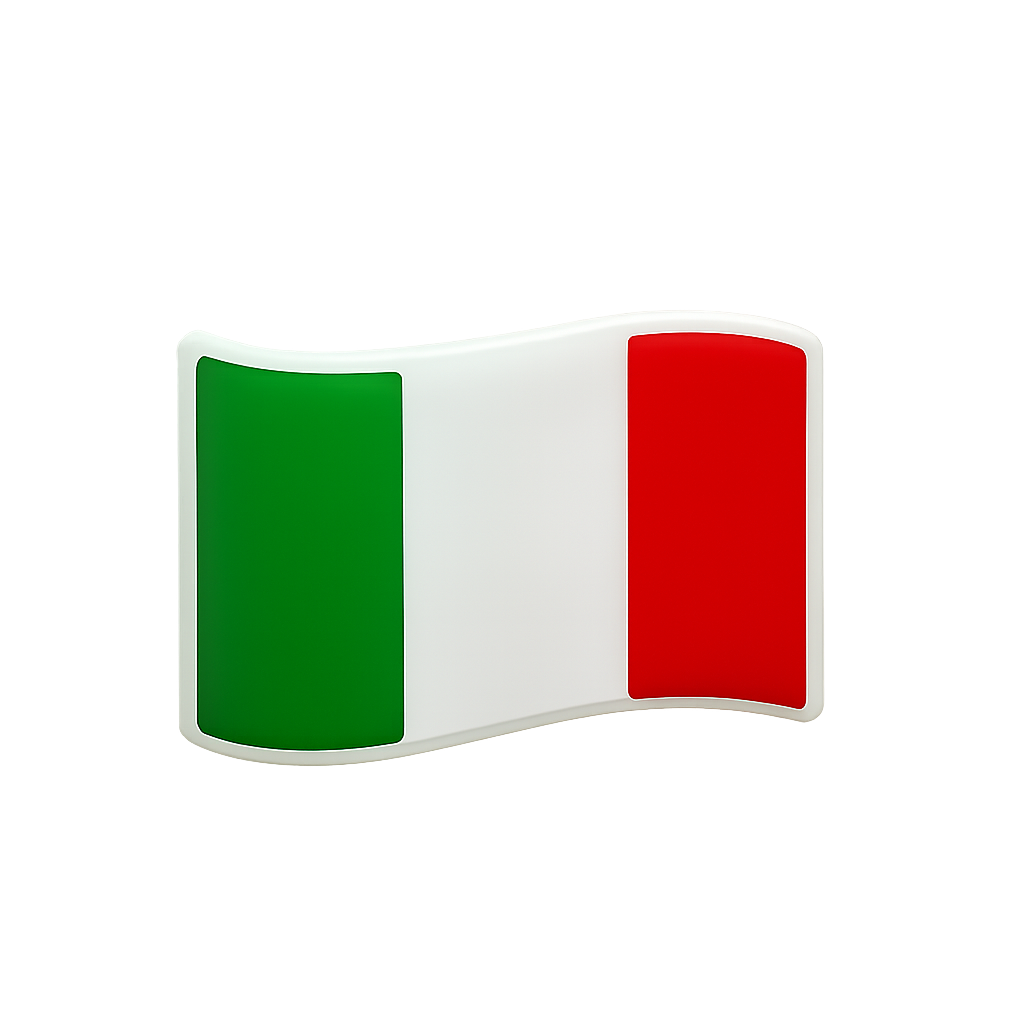 Green, white, and red Italian flag enamel pin, perfect for Italy-themed accessories or souvenirs.