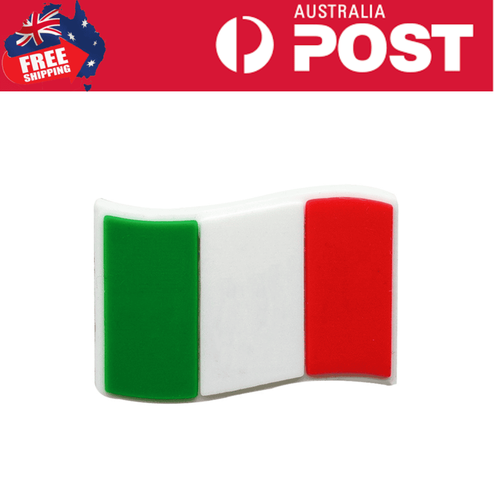 Green, white, and red Italian flag enamel pin, perfect for Italy-themed accessories or souvenirs.